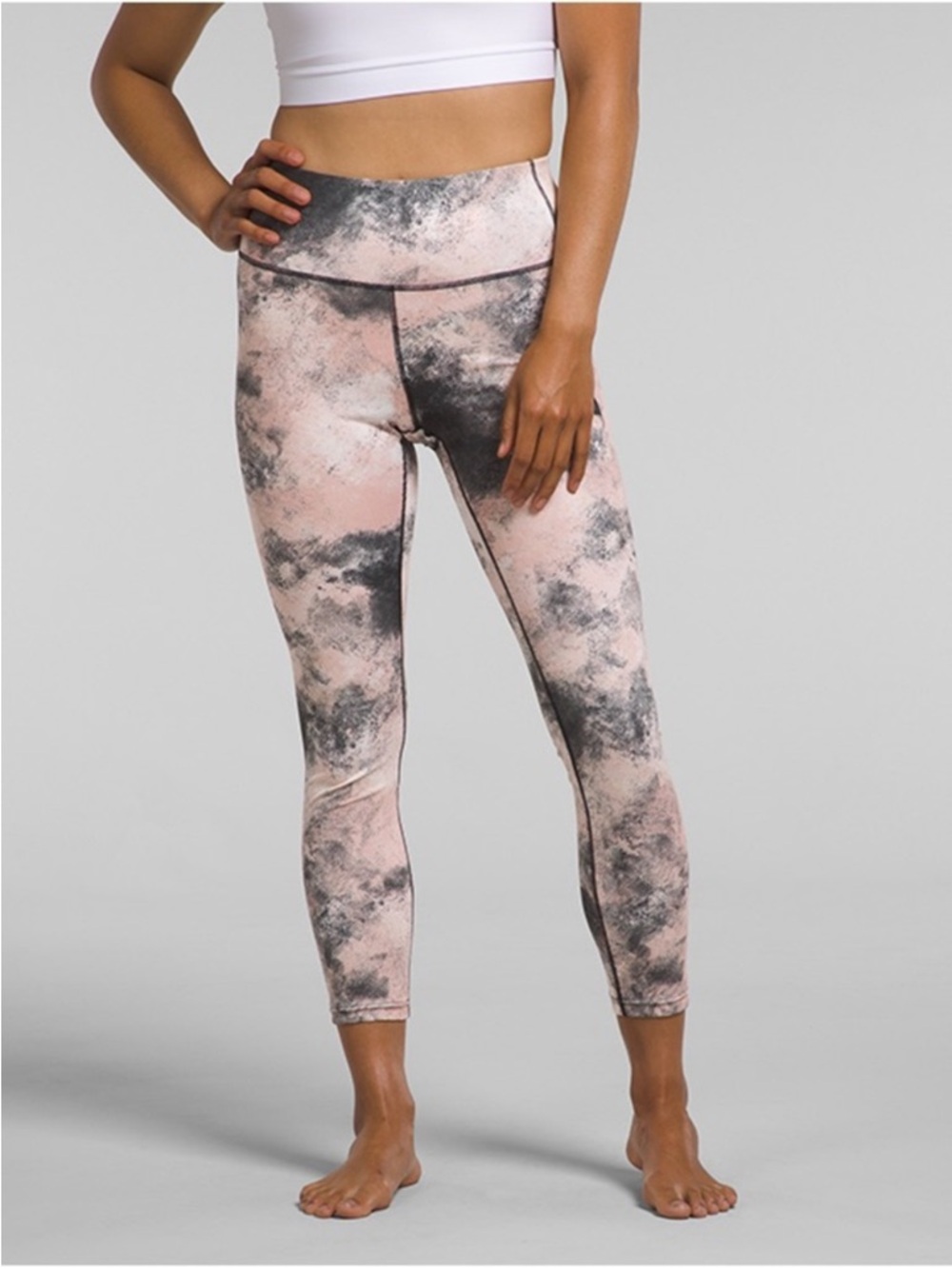 The North Face Pink and Black Tie-Dye High-Waist Leggings